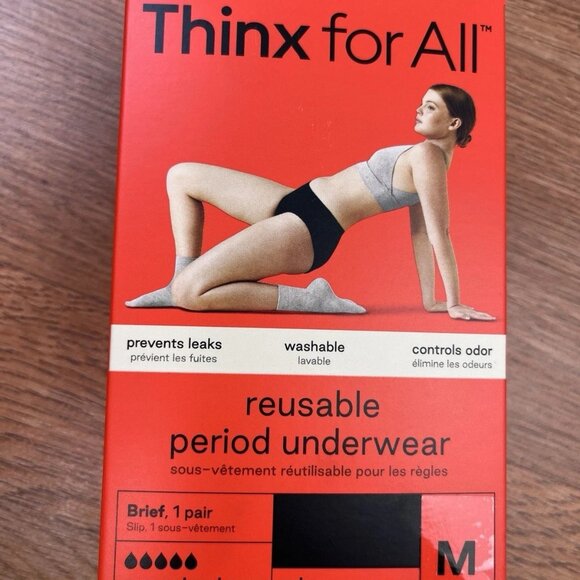 Lot of 4 Pairs THINX Reusable Period Briefs Underwear Super Absorbant Medium NEW - Picture 2 of 6